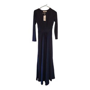Koh Koh Dark Blue Gown Cocktail Dress Long Sleeve Size Small Lightweight NEW NWT